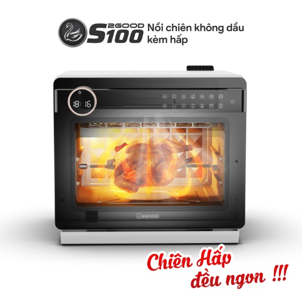 Nồi Chiên Không Dầu Kèm Hấp S100 2Good 20 Lít